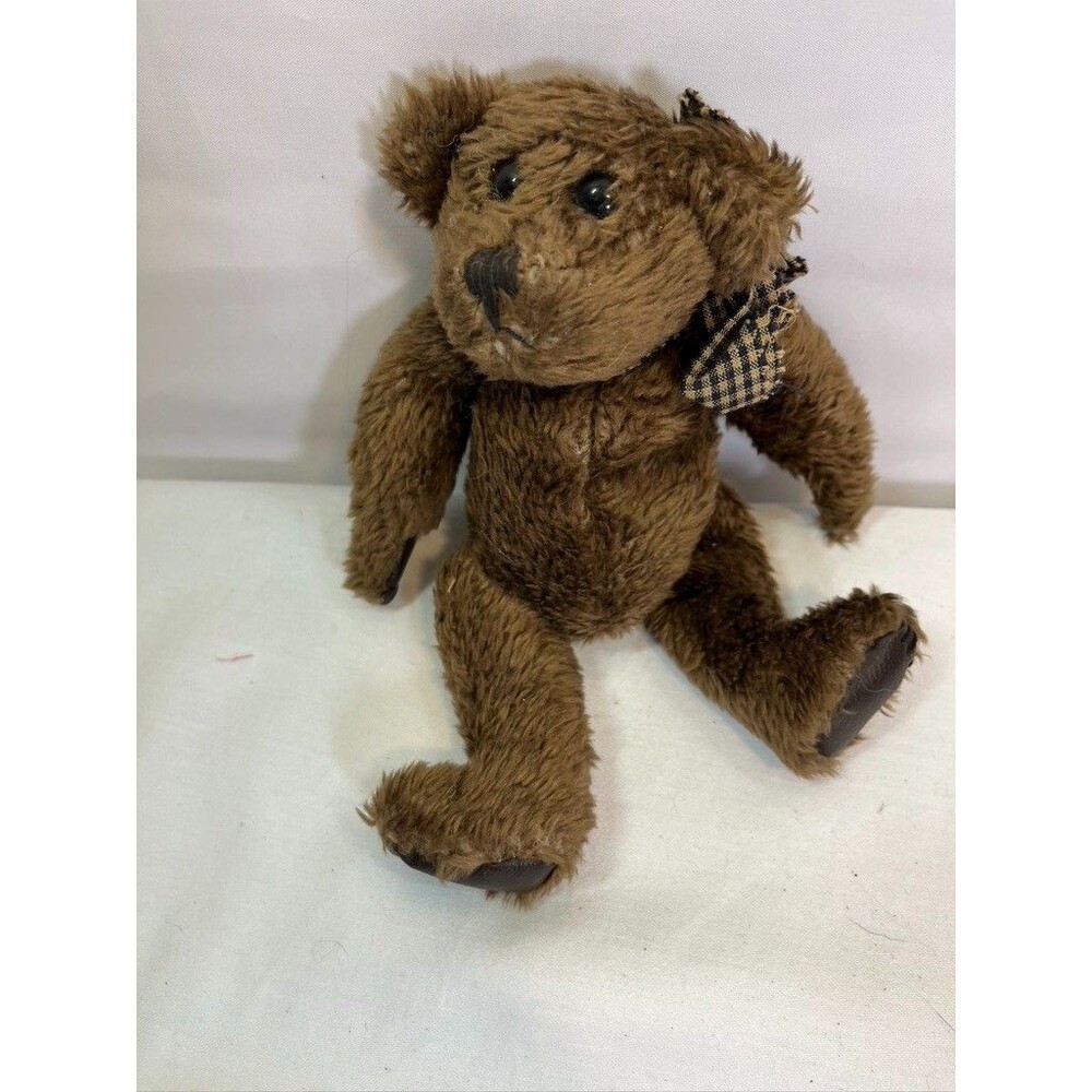 RUSS LANGLEY BROWN BEAR WITH BOW 12" STUFFED ANIMAL PLUSH